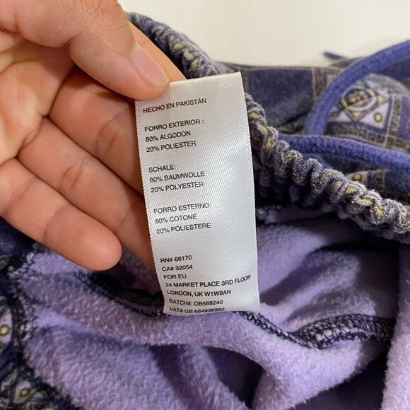 Urban Outfitters Fleece Lined Drawstring Shorts Men’s Size L Purple Geometric Pa - Picture 4 of 8